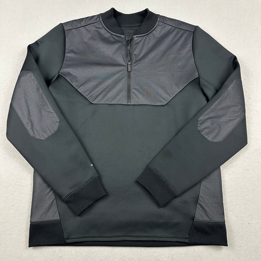 Under Armour Jacket Men Large Black Half Zip Bomber Paneled Fitted Golf L